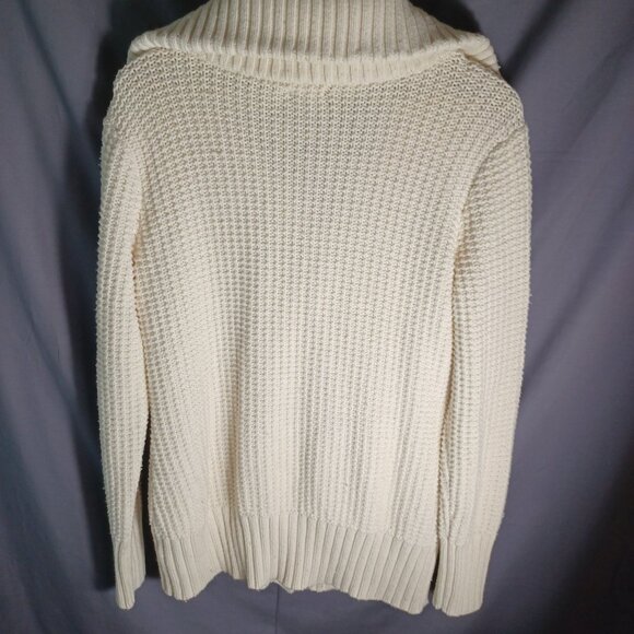 Guide Series Cardigan Knit Sweater Womens Large Cream Heavy Chunky Pockets - Picture 7 of 11